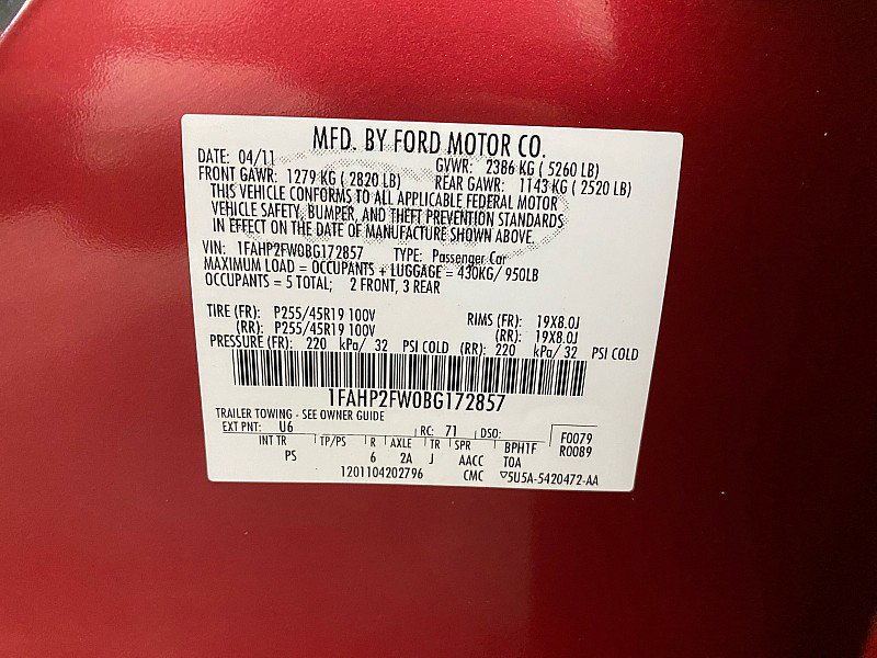 Used 2011 Ford Taurus Limited w/ 303A Rapid Spec Order Code image 27