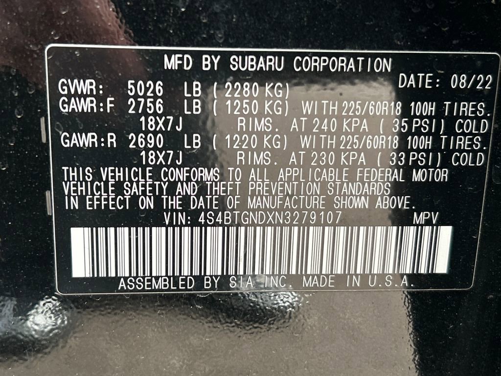 Used 2022 Subaru Outback Limited XT image 33