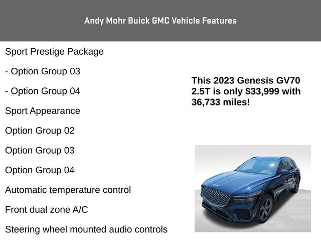 Used 2023 Genesis GV70 2.5T w/ Sport Prestige Package AWD/4WD image 14
