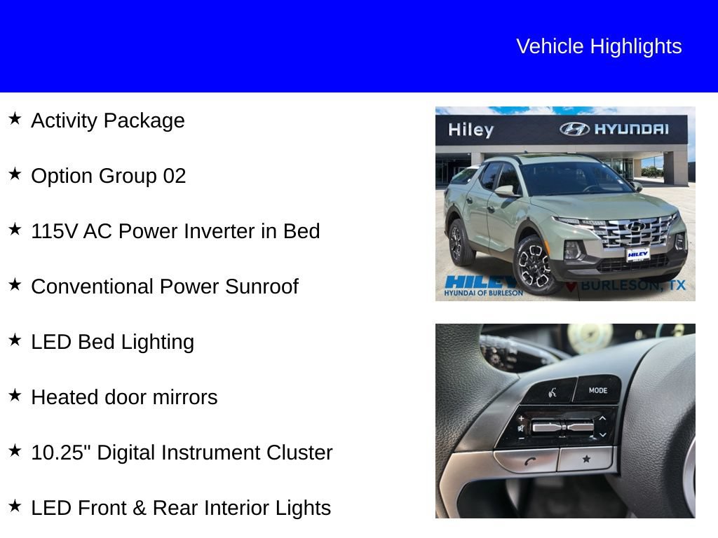 Certified 2024 Hyundai Santa Cruz SEL w/ Activity Package FWD image 9
