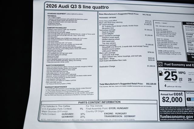 New 2026 Audi Q3 quattro 2.0T AWD/4WD image 25