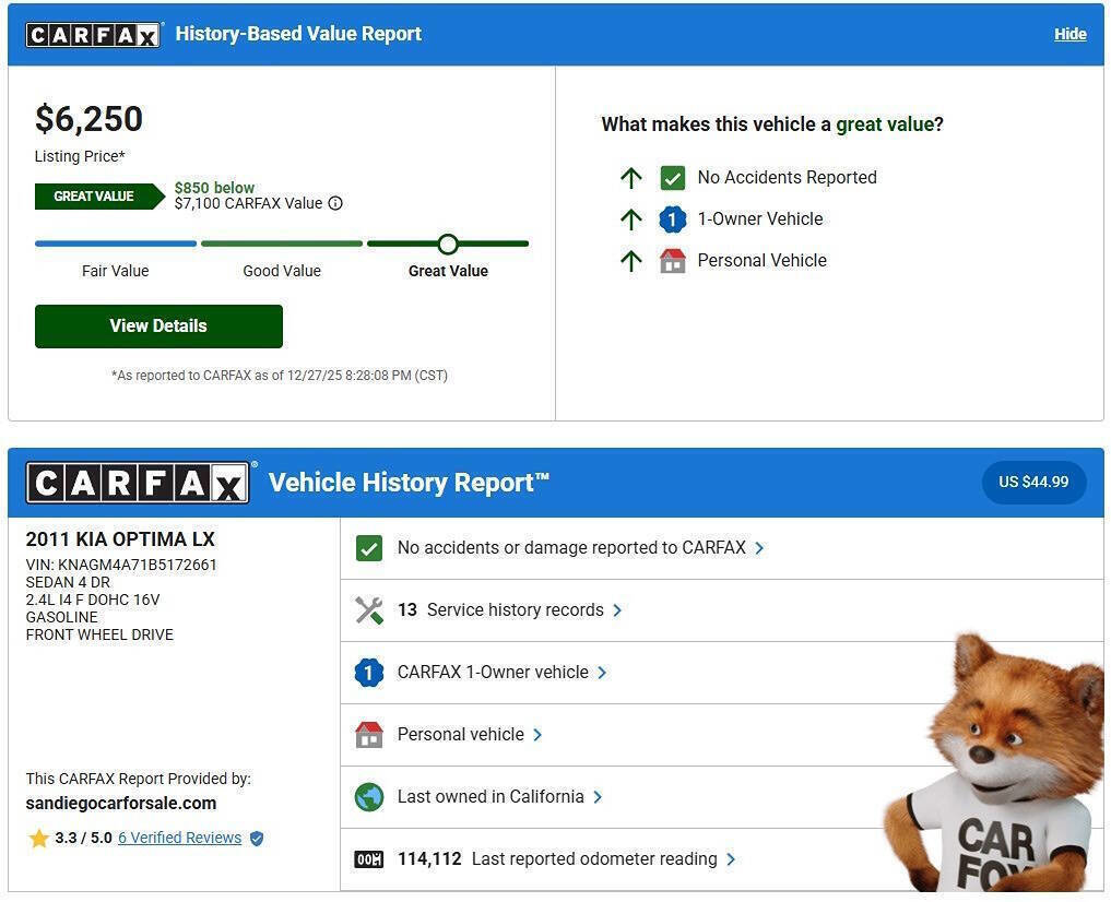 Used 2011 Kia Optima LX image 2