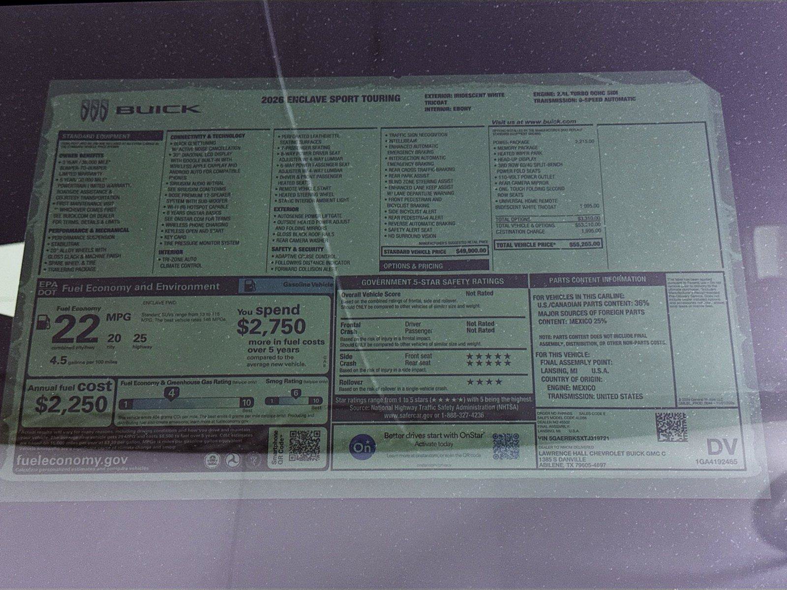 New 2026 Buick Enclave Sport Touring w/ Power Package FWD image 20