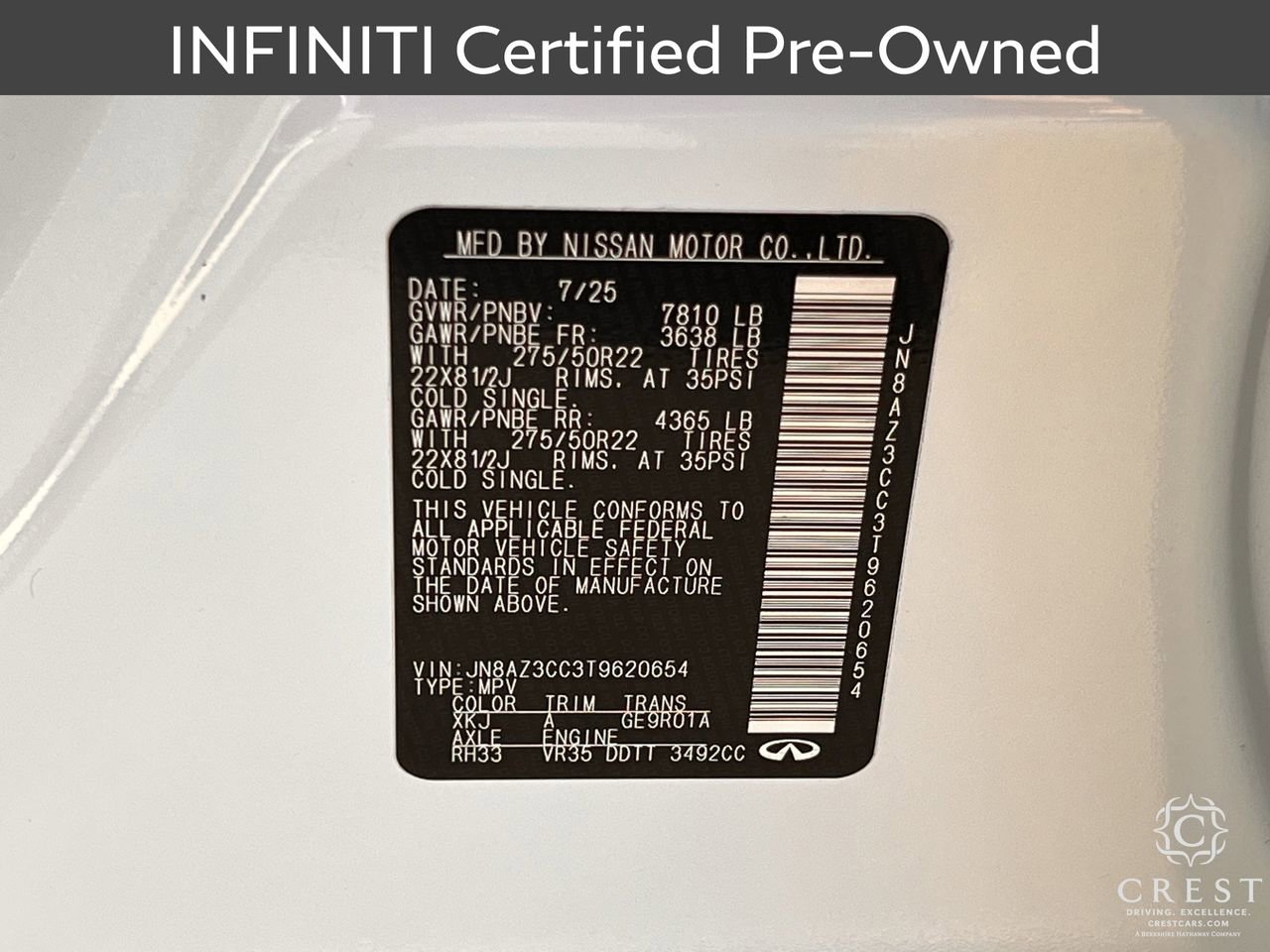 Certified 2026 INFINITI QX80 Autograph w/ Premium Cargo Package image 34