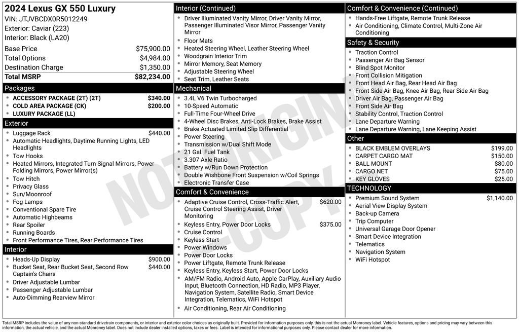Used 2024 Lexus GX 550 w/ Accessory Package (2T) image 39