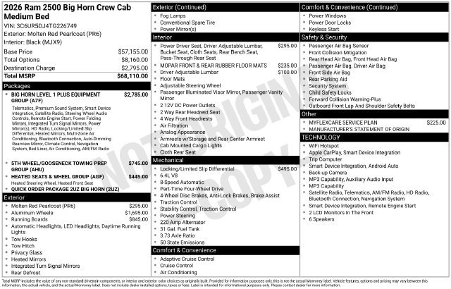 Used 2026 RAM 2500 Big Horn AWD/4WD image 39