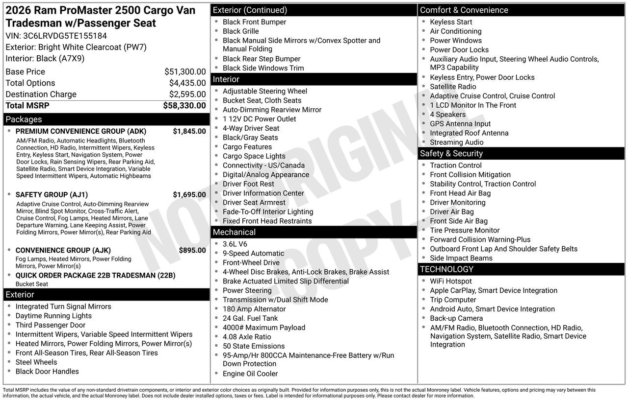 New 2026 RAM ProMaster 2500 w/ Premium Convenience Group image 30
