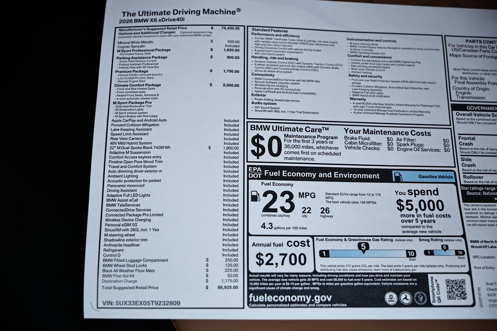 New 2026 BMW X6 xDrive40i w/ Climate Comfort Package image 40
