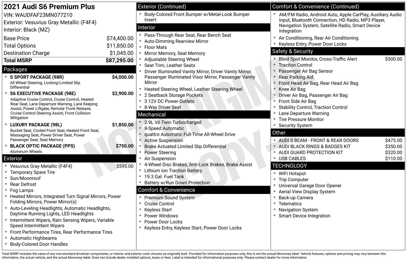 Used 2021 Audi S6 Premium Plus w/ S Sport Package image 2