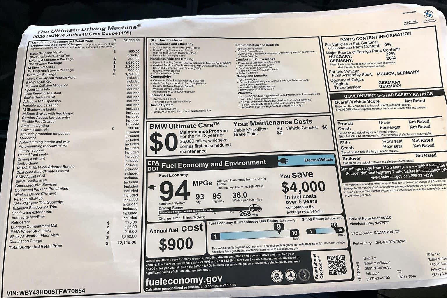 New 2026 BMW i4 xDrive40i w/ M Sport Package AWD/4WD image 18