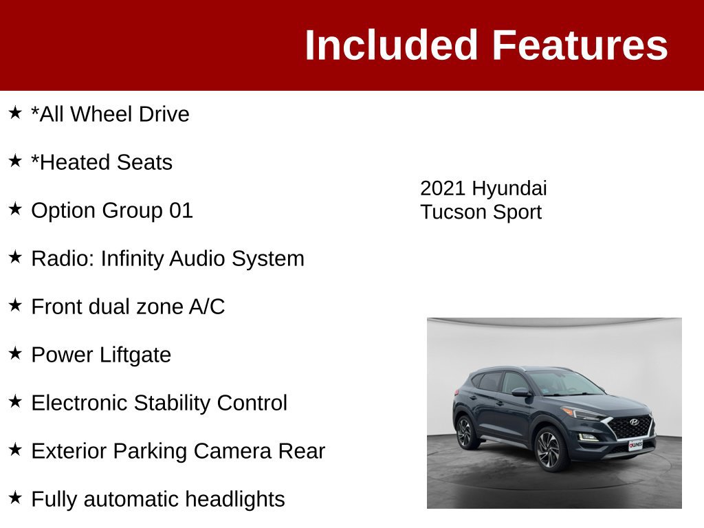 Used 2021 Hyundai Tucson Sport w/ Cargo Package AWD/4WD image 3