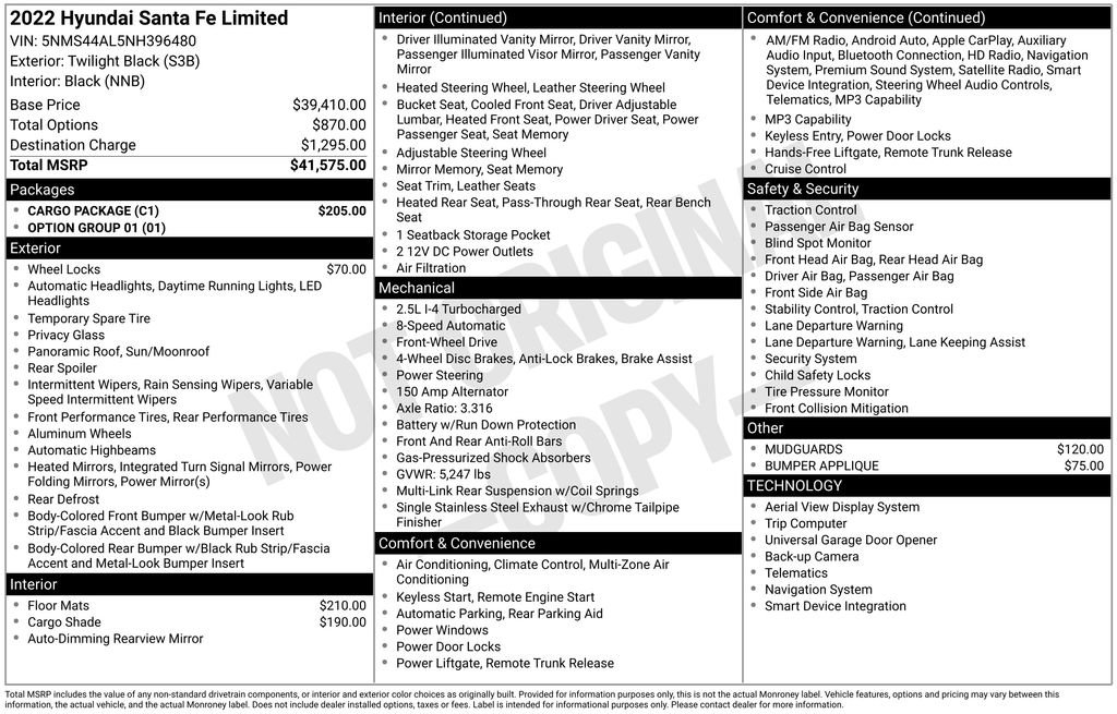 Used 2022 Hyundai Santa Fe Limited w/ Cargo Package FWD image 14