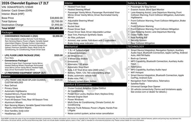 Used 2026 Chevrolet Equinox LT w/ Convenience Package II AWD/4WD image 26