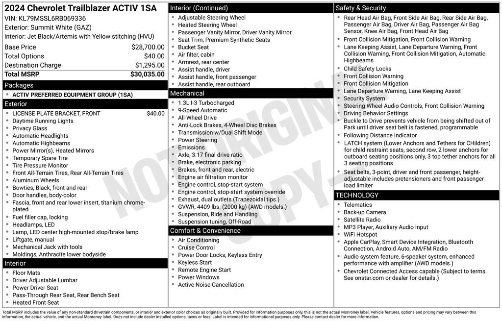 Used 2024 Chevrolet TrailBlazer ACTIV AWD/4WD image 3