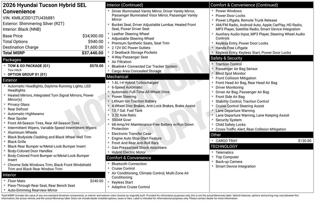 New 2026 Hyundai Tucson SEL w/ Tow & Go Package image 6