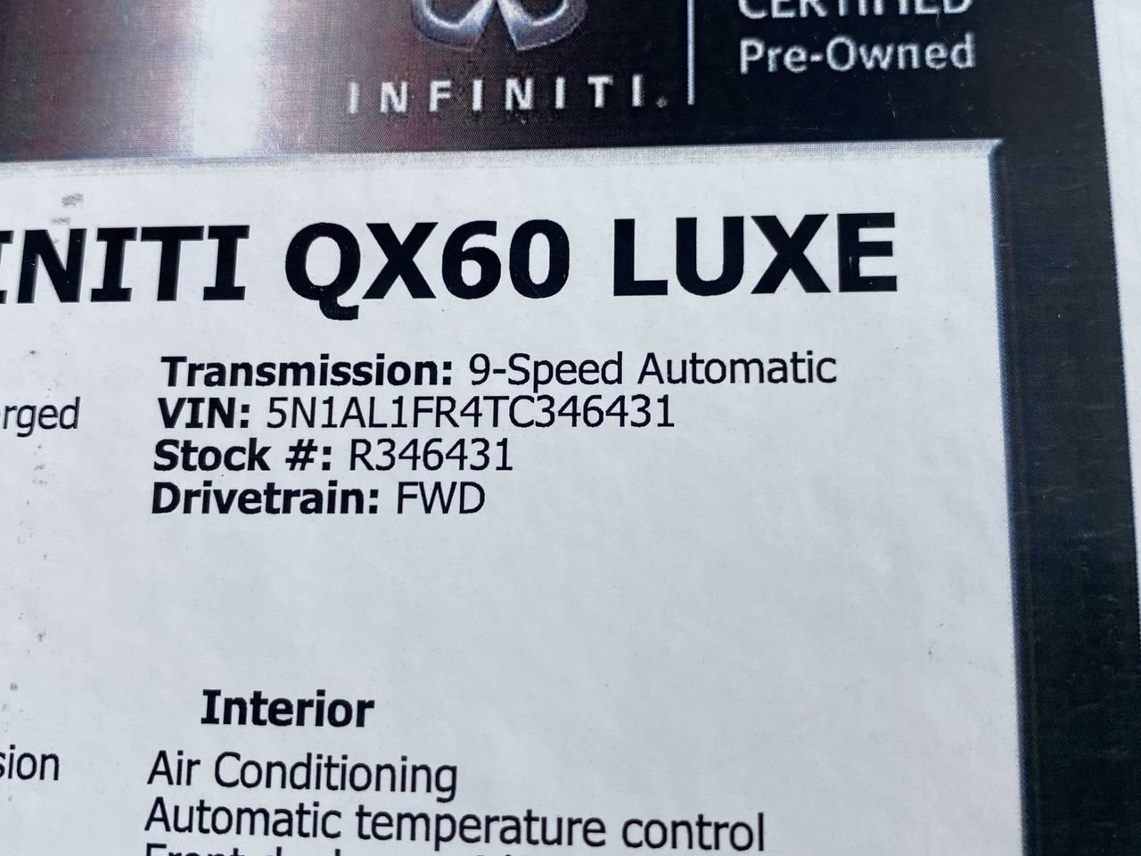 Certified 2026 INFINITI QX60 Luxe w/ Cargo Package FWD image 36