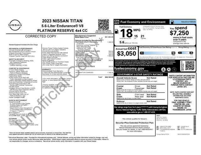Used 2023 Nissan Titan Platinum Reserve w/ Moonroof Package AWD/4WD image 29