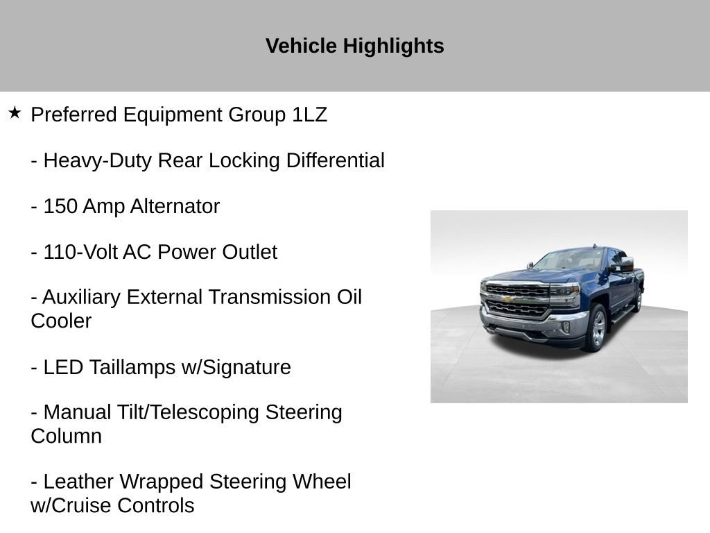 Used 2017 Chevrolet Silverado 1500 LTZ w/ LTZ Plus Package AWD/4WD image 36