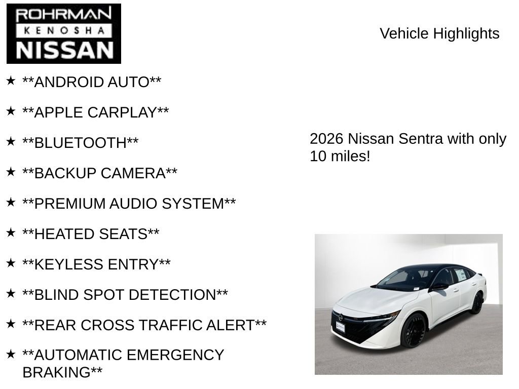 New 2026 Nissan Sentra SR w/ SR All Weather Package image 8