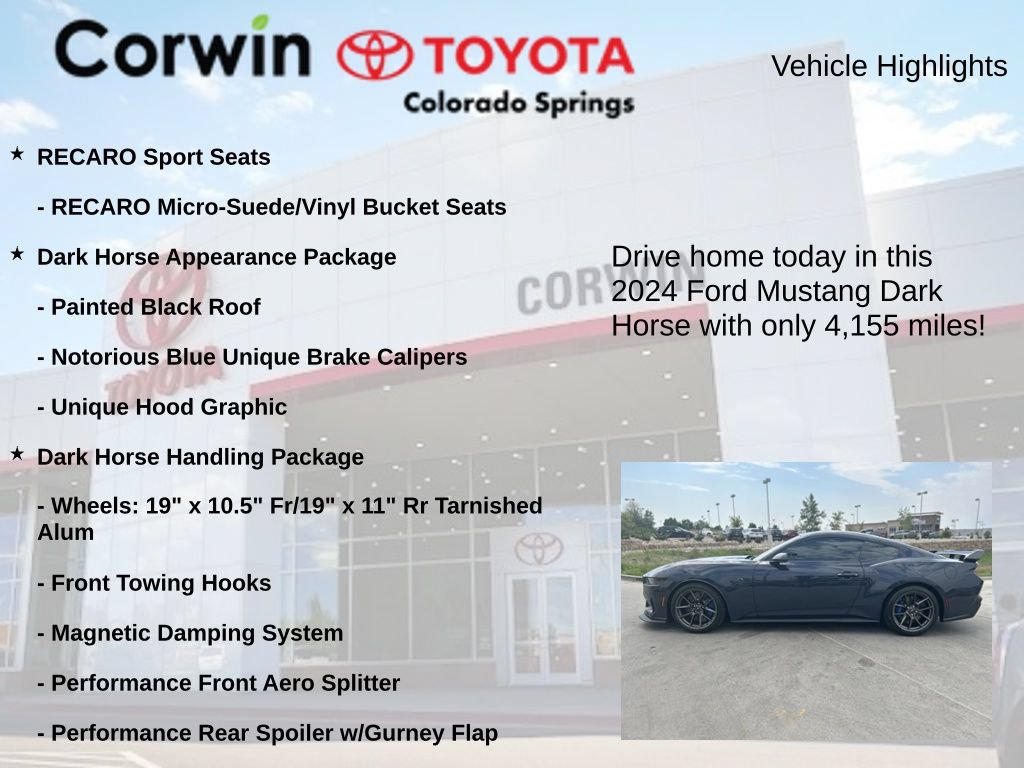 Used 2024 Ford Mustang Dark Horse w/ Dark Horse Handlin Package RWD image 7