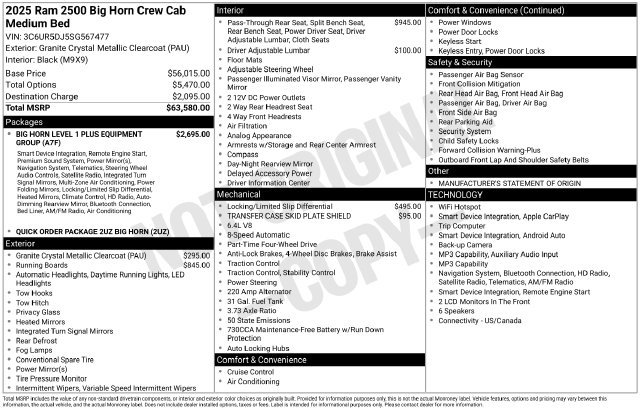 Used 2025 RAM 2500 Big Horn AWD/4WD image 2