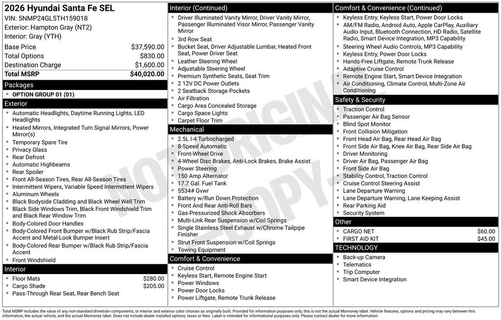 New 2026 Hyundai Santa Fe SEL FWD image 36
