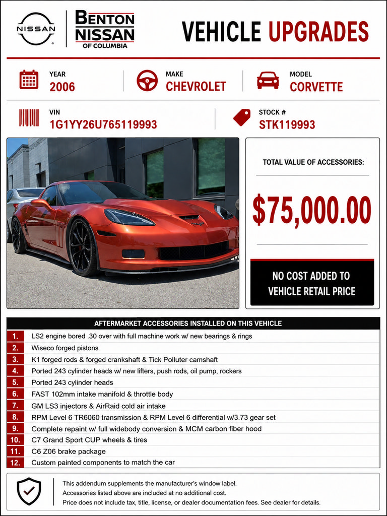 Used 2006 Chevrolet Corvette Coupe w/ Preferred Equipment Group RWD image 2