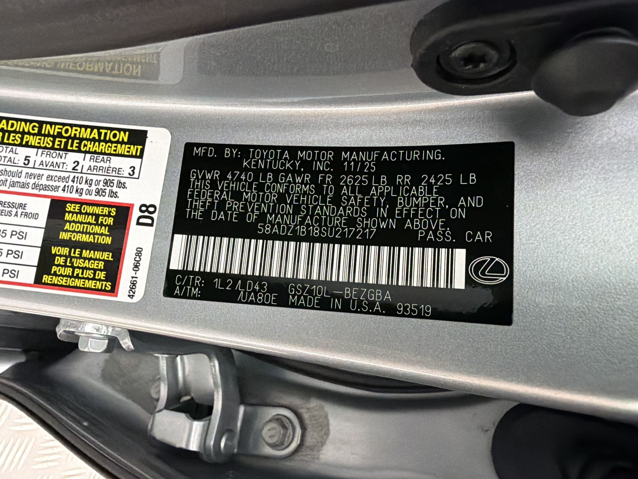 Certified 2025 Lexus ES 350 w/ Premium Package FWD image 30