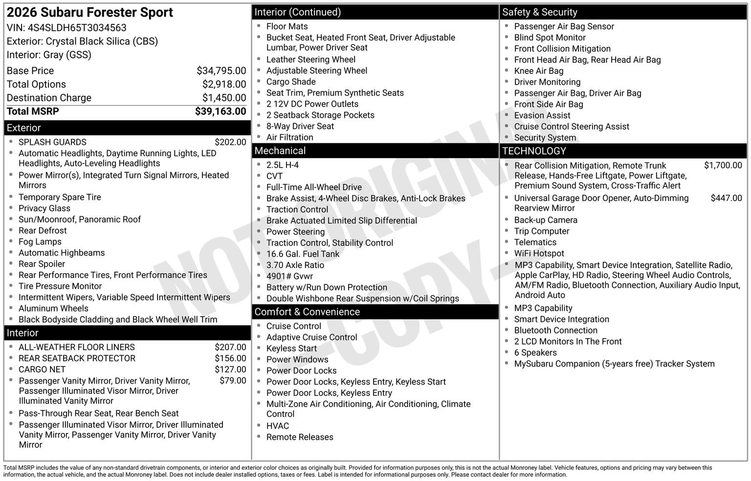 Certified 2026 Subaru Forester Sport AWD/4WD image 35