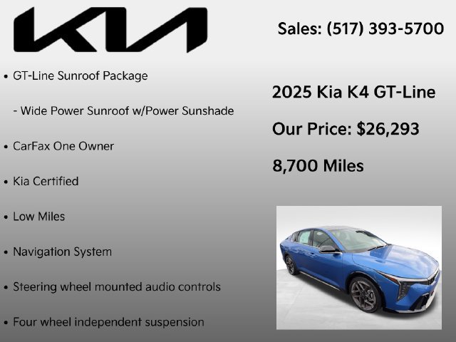 Certified 2025 Kia K4 GT-Line w/ GT-Line Sunroof Package FWD image 7