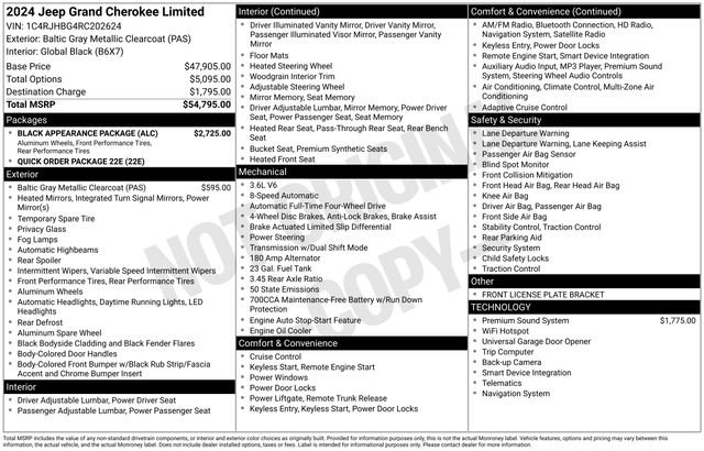 Used 2024 Jeep Grand Cherokee Limited w/ Black Appearance Package image 10