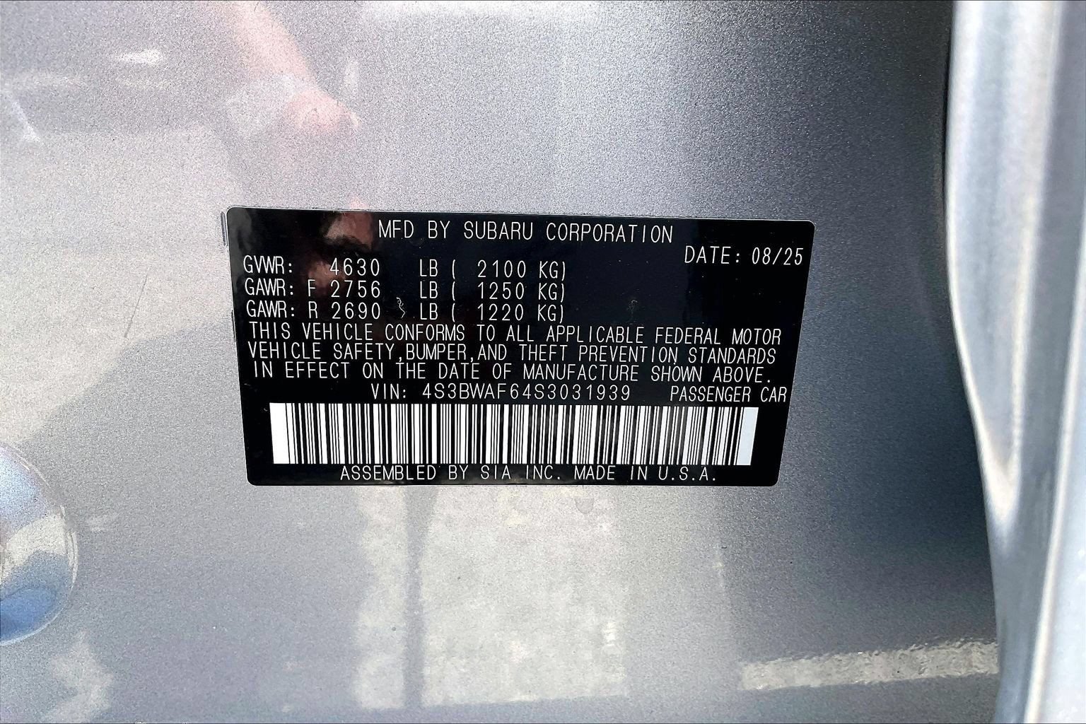 Certified 2025 Subaru Legacy Premium AWD/4WD image 32