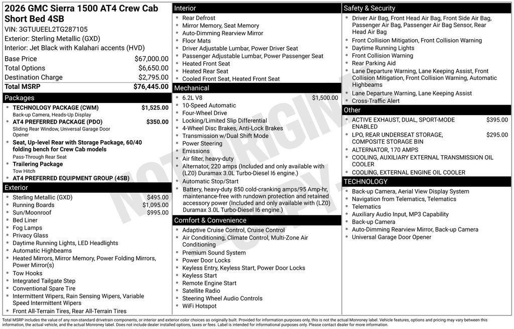 Used 2026 GMC Sierra 1500 AT4 w/ Technology Package AWD/4WD image 22