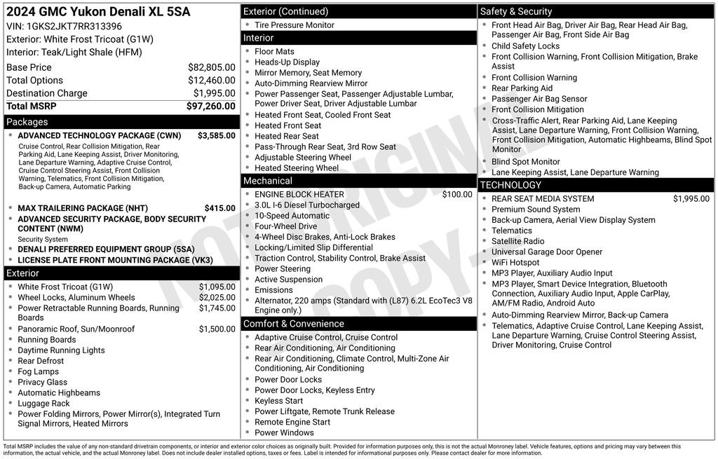 Used 2024 GMC Yukon XL Denali w/ Advanced Technology Package AWD/4WD image 35