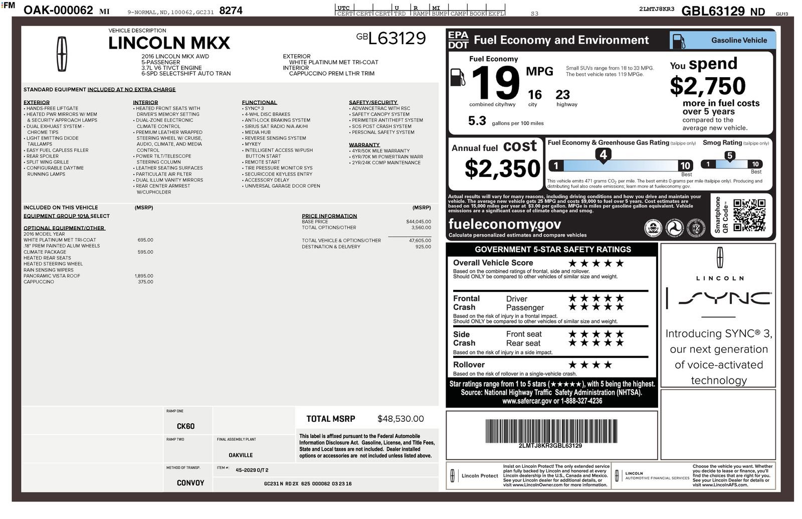 Used 2016 Lincoln MKX Select w/ Climate Package image 4