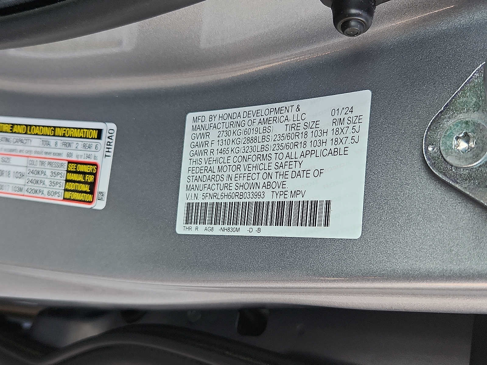 Certified 2024 Honda Odyssey EX-L image 26