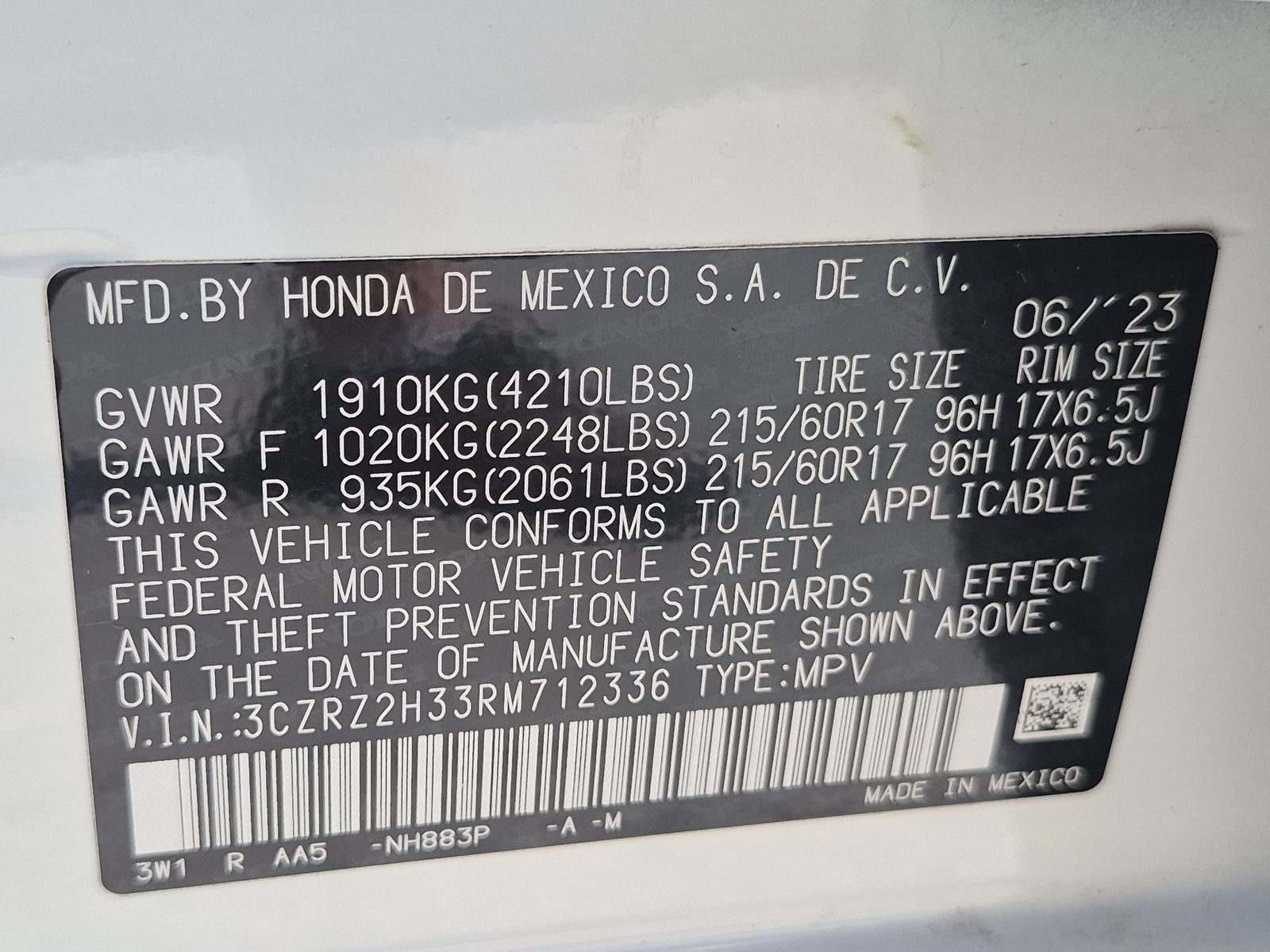 Certified 2024 Honda HR-V LX image 23