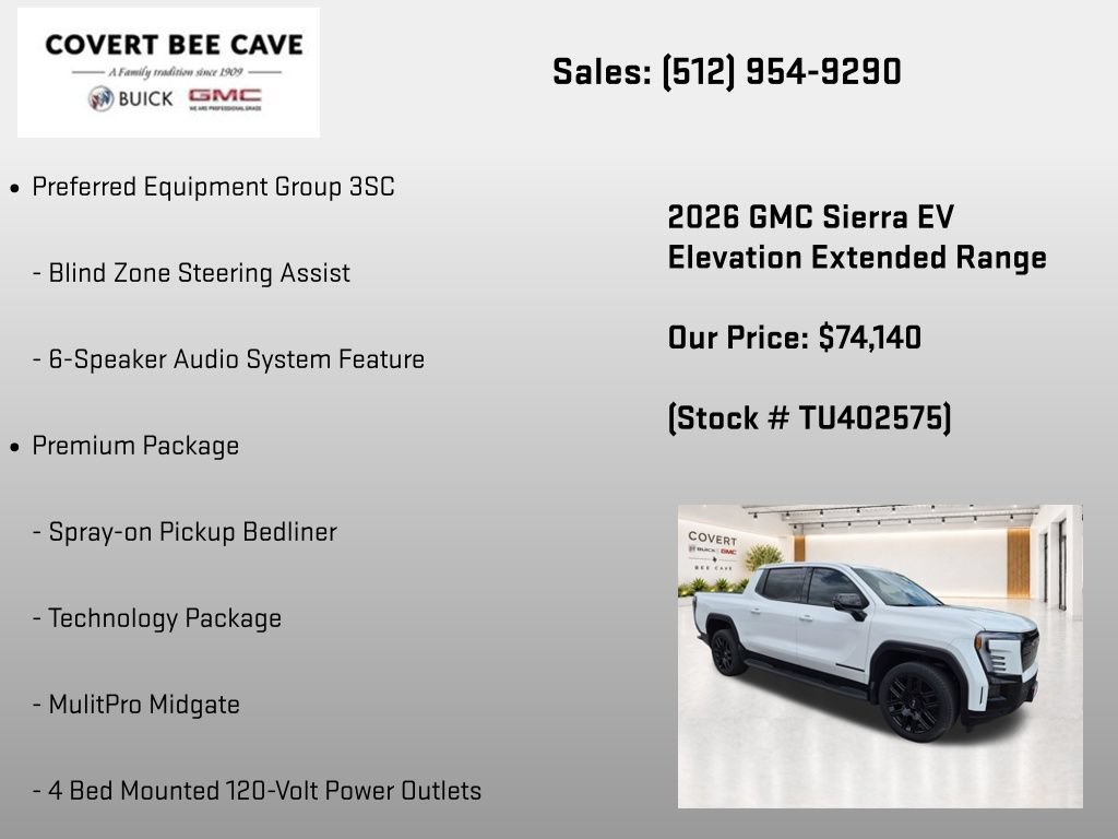 New 2026 GMC Sierra EV Elevation w/ Premium Package AWD/4WD image 14