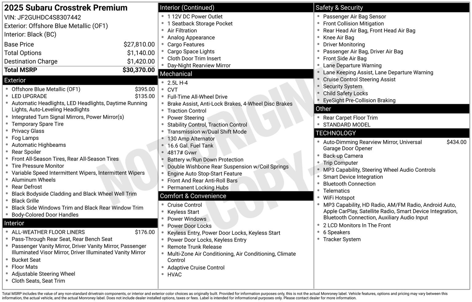 Certified 2025 Subaru Crosstrek 2.5i Premium AWD/4WD image 34
