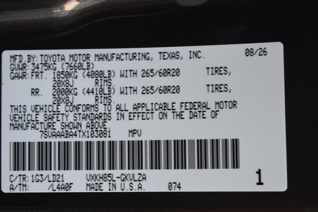 New 2026 Toyota Sequoia Limited AWD/4WD image 18