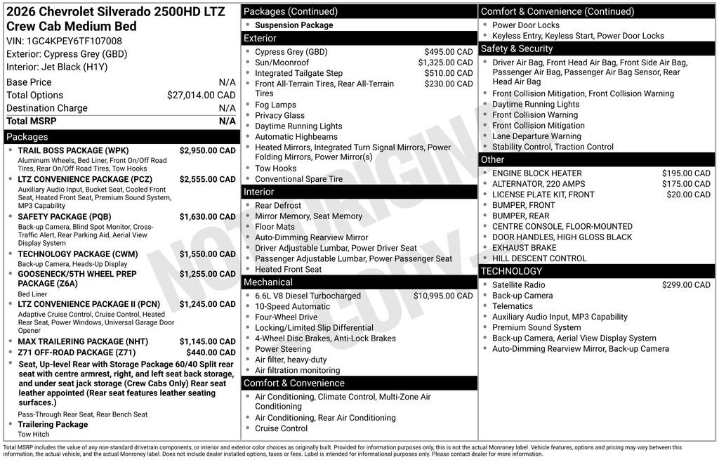 Used 2026 Chevrolet Silverado 2500 LTZ w/ Trail Boss Package AWD/4WD image 68