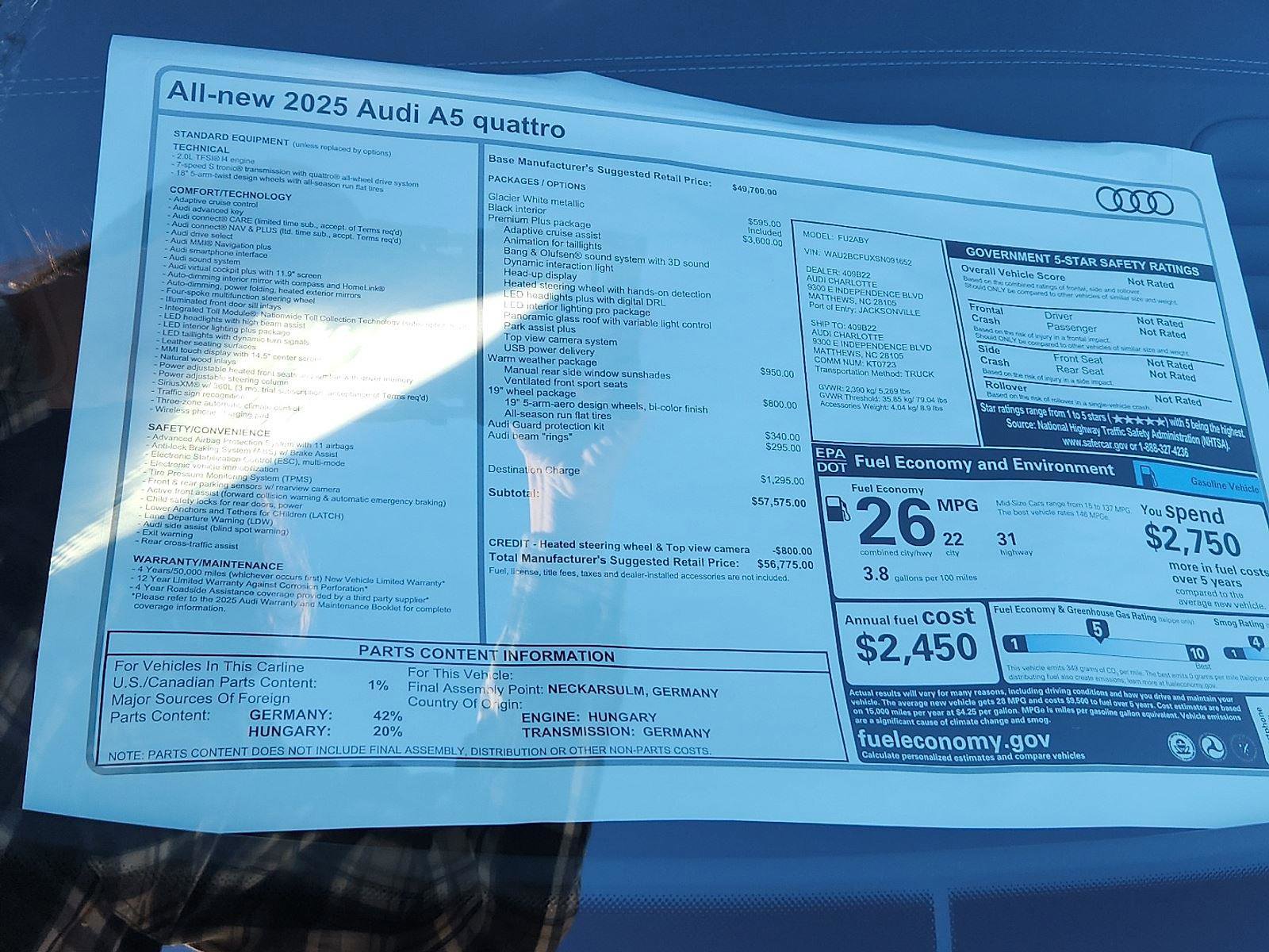 New 2025 Audi A5 2.0T Premium Plus image 21