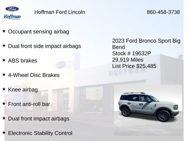 Certified 2023 Ford Bronco Sport Big Bend w/ Convenience Package AWD/4WD image 28