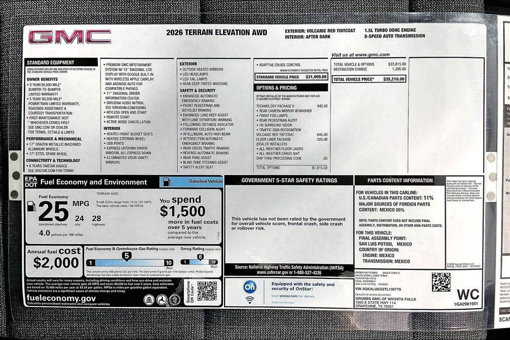 New 2026 GMC Terrain Elevation w/ Technology Package II image 41