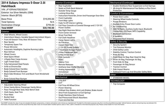 Used 2014 Subaru Impreza 2.0i image 2