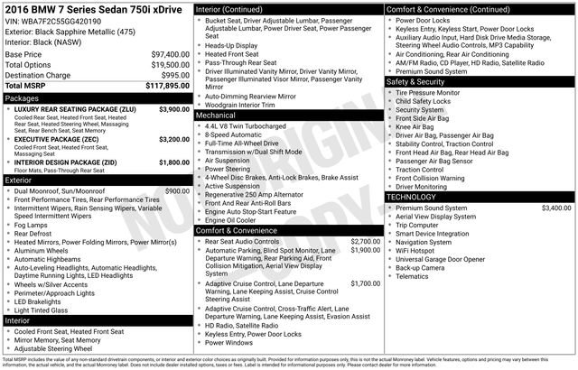 Used 2016 BMW 750i xDrive image 34