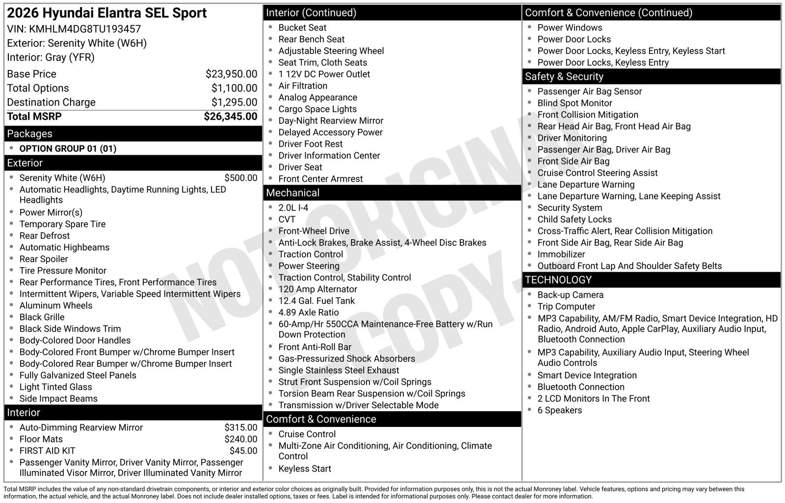 Certified 2026 Hyundai Elantra Sport FWD image 37