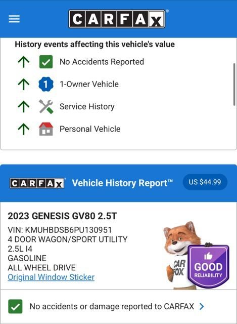 Used 2023 Genesis GV80 2.5T w/ Prestige 20" Package image 4
