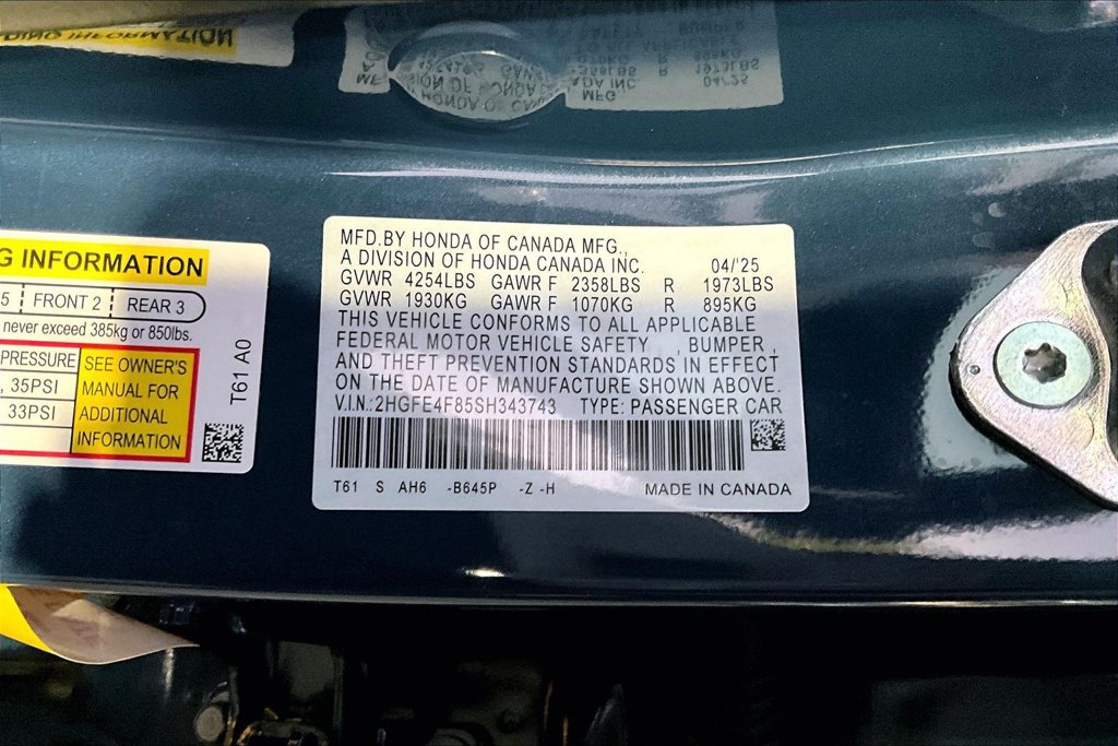 Certified 2025 Honda Civic Sport image 14