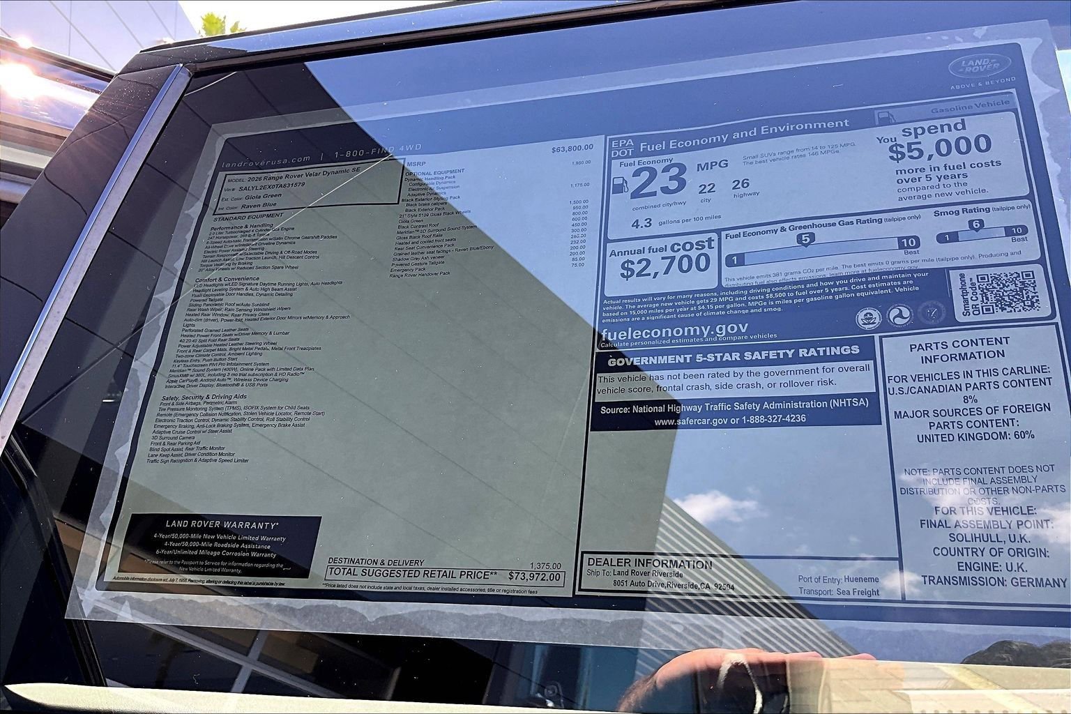 New 2026 Land Rover Range Rover Velar Dynamic SE image 14